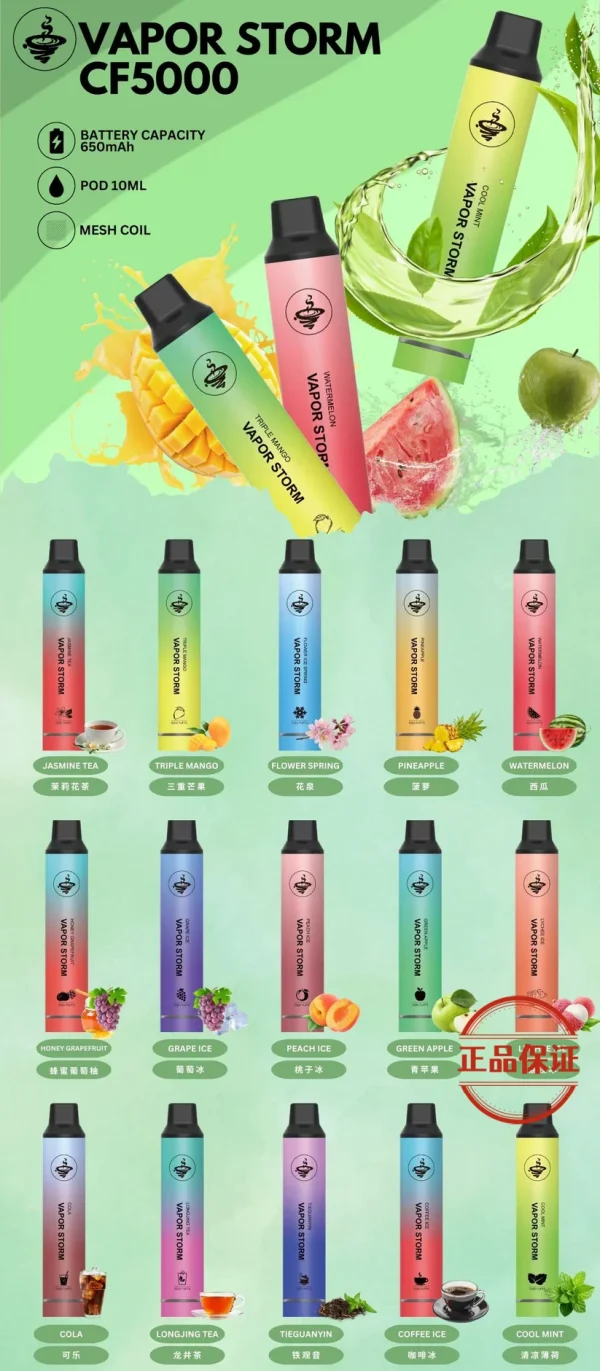 VAPOR STORM 風暴 CF5000 發光拋棄式電子煙
